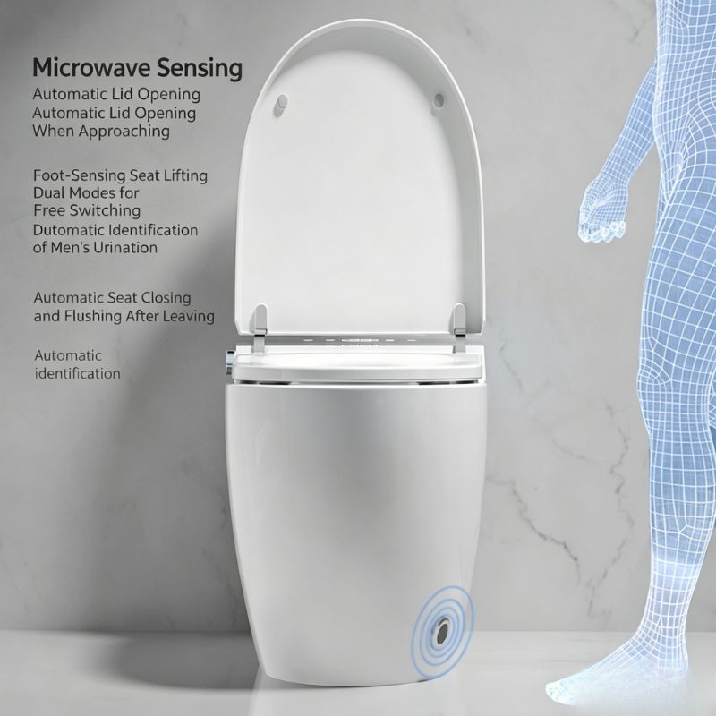 All-in-One Smart Bidet Toilet with Built-in Booster Tank